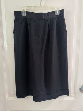 Valentino Black Wool Blend Midi Skirt